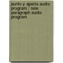 Punto y aparte Audio Program / New Paragraph Audio Program
