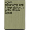 Agnes. Textanalyse und Interpretation zu Peter Stamm. Agnes door Peter Stamm