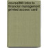 Course360 Intro To Financial Management Printed Access Card