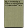 Course360 Intro To Financial Management Printed Access Card door Cengage Learning