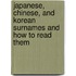Japanese, Chinese, and Korean Surnames and How to Read Them