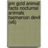 Pm Gold Animal Facts Nocturnal Animals Tasmanian Devil (X6)