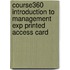 Course360 Introduction To Management Exp Printed Access Card