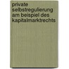 Private Selbstregulierung Am Beispiel Des Kapitalmarktrechts by Christiane Wahlers