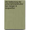 Die Bedeutung Der Unternehmenskultur Bei Merger & Acquisition door Kay Rebmann