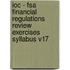 Ioc - Fsa Financial Regulations Review Exercises Syllabus V17