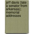 Jeff Davis (Late A Senator From Arkansas); Memorial Addresses