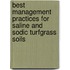 Best Management Practices For Saline And Sodic Turfgrass Soils
