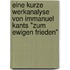 Eine Kurze Werkanalyse Von Immanuel Kants "Zum Ewigen Frieden"