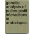 Genetic Analysis Of Pollen-Pistil Interactions In Arabidopsis.