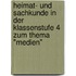 Heimat- Und Sachkunde In Der Klassenstufe 4 Zum Thema "Medien"