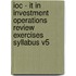 Ioc - It In Investment Operations Review Exercises Syllabus V5