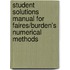 Student Solutions Manual for Faires/Burden's Numerical Methods