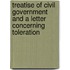 Treatise Of Civil Government And A Letter Concerning Toleration