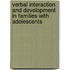 Verbal Interaction And Development In Families With Adolescents
