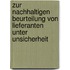 Zur Nachhaltigen Beurteilung Von Lieferanten Unter Unsicherheit