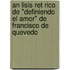 An Lisis Ret Rico De "Definiendo El Amor" De Francisco De Quevedo