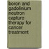 Boron And Gadolinium Neutron Capture Therapy For Cancer Treatment