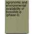 Agronomic And Environmental Availability Of Biosolids-P (Phase-Ii)