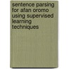 Sentence Parsing For Afan Oromo Using Supervised Learning Techniques door Diriba Megersa Degefa