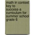 Math in Context Key to Success-a Curriculum for Summer School Grade 6