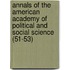 Annals Of The American Academy Of Political And Social Science (51-53)