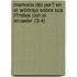 Memoria Del Per? En El Arbitraje Sobre Sus L?Mites Con El Ecuador (3-4)