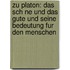 Zu Platon: Das Sch Ne Und Das Gute Und Seine Bedeutung Fur Den Menschen