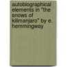Autobiographical Elements In "The Snows Of Kilimanjaro" By E. Hemmingway door Jörg Vogelmann