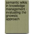 Semantic Wikis In Knowledge Management - Evaluating The Gnowsis Approach