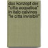 Das Konzept Der "Citta Acquatica" In Italo Calvinos "Le Citta Invisibili"