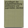 Grundlagen Der Subjektentwicklung - Adoleszenz Und Jugendalter, Identitat by Matthias Matzanke