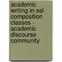 Academic Writing In Esl Composition Classes - Academic Discourse Community