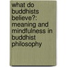 What Do Buddhists Believe?: Meaning And Mindfulness In Buddhist Philosophy by Tony Morris