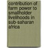 Contribution Of Farm Power To Smallholder Livelihoods In Sub-Saharan Africa