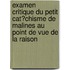 Examen Critique Du Petit Cat?Chisme De Malines Au Point De Vue De La Raison