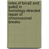 Roles Of Brca2 And Palb2 In Homology-Directed Repair Of Chromosomal Breaks. by Julia Etchin
