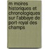 M Moires Historiques Et Chronologiques Sur L'Abbaye de Port-Royal Des Champs