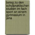 Beleg Zu Den Schulpraktischen Studien Im Fach Sport An Einem Gymnasium In Jena