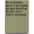 De La Femme Dans L' Tat Social, De Son Travail Et De Sa R Mun Ration; Discours