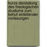 Kurze Darstellung Des Theologischen Studiums Zum Behuf Einleitender Vorlesungen door Friedrich Schleiermacher