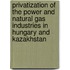 Privatization Of The Power And Natural Gas Industries In Hungary And Kazakhstan