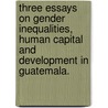 Three Essays On Gender Inequalities, Human Capital And Development In Guatemala. door Maria Ceci Calderon