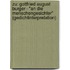 Zu: Gottfried August Burger - "An Die Menschengesichter" (Gedichtinterpretation)
