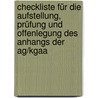 Checkliste Für Die Aufstellung, Prüfung Und Offenlegung Des Anhangs Der Ag/kgaa by Wolf-Michael Farr