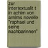 Zur Intertextualit T In Achim Von Arnims Novelle "Raphael Und Seine Nachbarinnen"