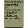Erziehung Nach Ausschwitz - Ein Textvergleich Zu Theodor W. Adorno Und Konrad Adam door Marco Sievers