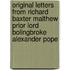 Original Letters From Richard Baxter Malthew Prior Lord Bolingbroke Alexander Pope