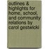 Outlines & Highlights For Home, School, And Community Relations By Carol Gestwicki