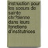 Instruction Pour Les Soeurs De Sainte Chr?Tienne Dans Leurs Fonctions D'Institutrices